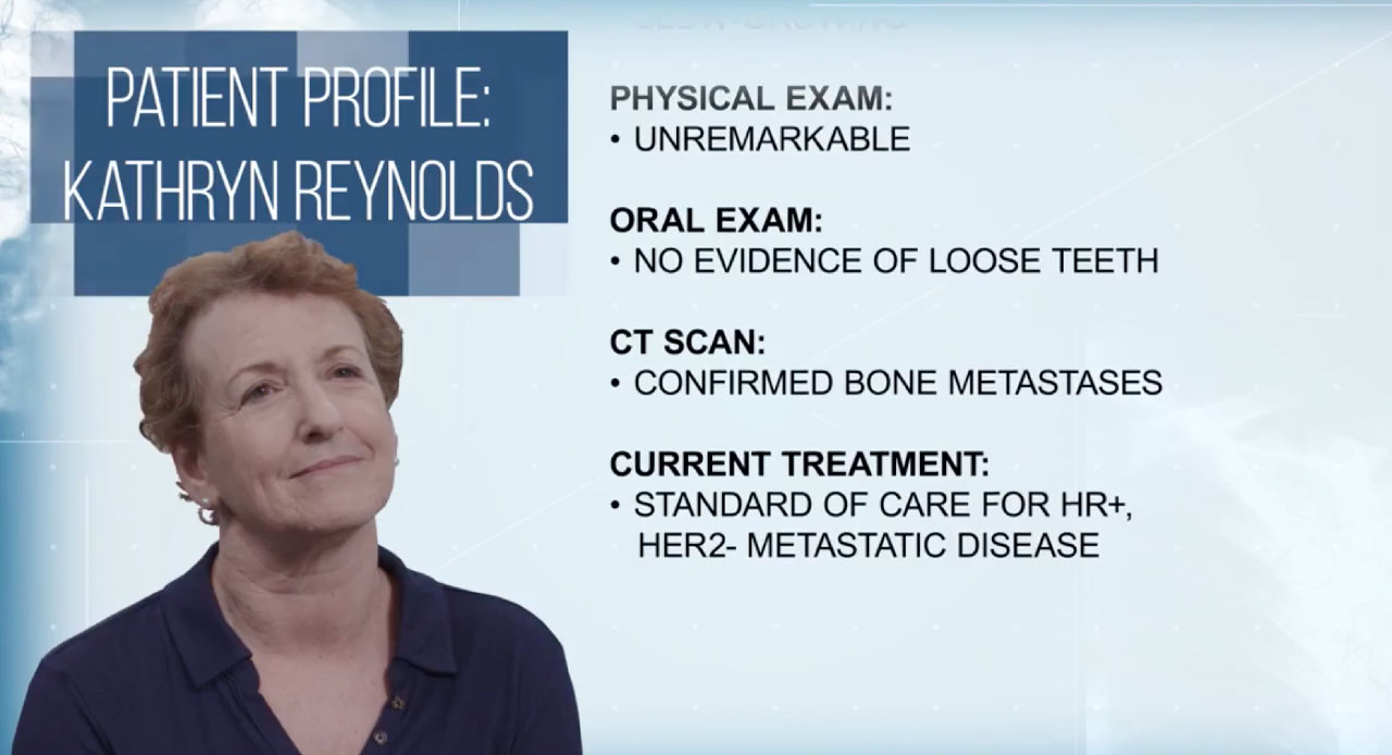 Hypothetical 64-year-old woman with breast cancer and bone metastases video